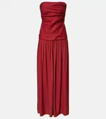 Faithfull Hedy gathered linen maxi dress | Thumbnail 8