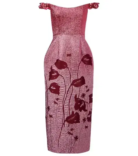 Markarian Amina floral lamé corset dress
