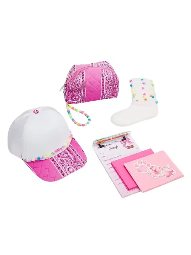 Bari Lynn Girl's Trucker Hat, Pouch & Stationery Set - Pink Bandana