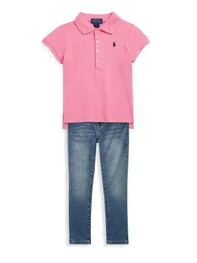 Polo Ralph Lauren Little Girl's & Girl's Stretch Cotton Polo Shirt | Thumbnail 2 Polo Ralph Lauren Little Girl's & Girl's Stretch Cotton Polo Shirt | Thumbnail 2