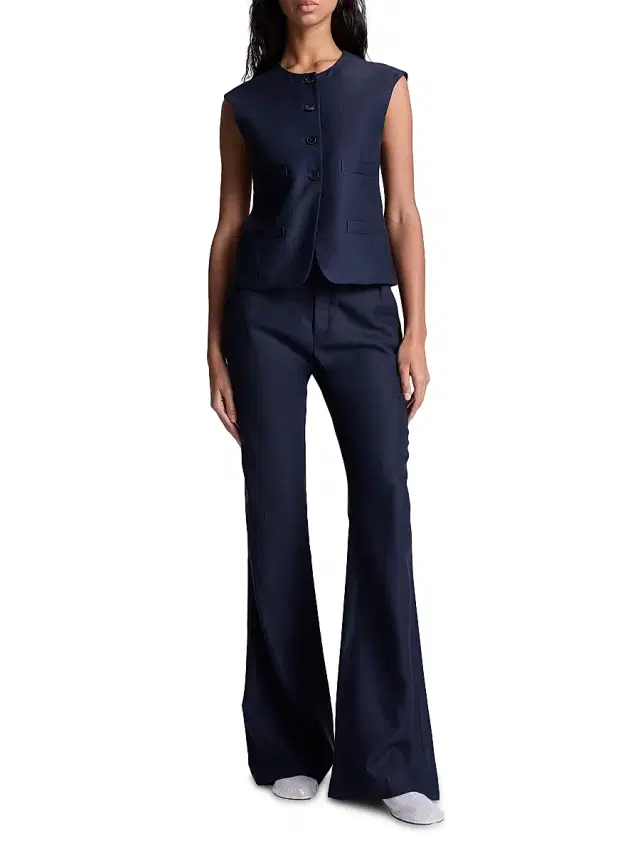 A.L.C. Women's Georgie Boxy Vest - Evening Blue