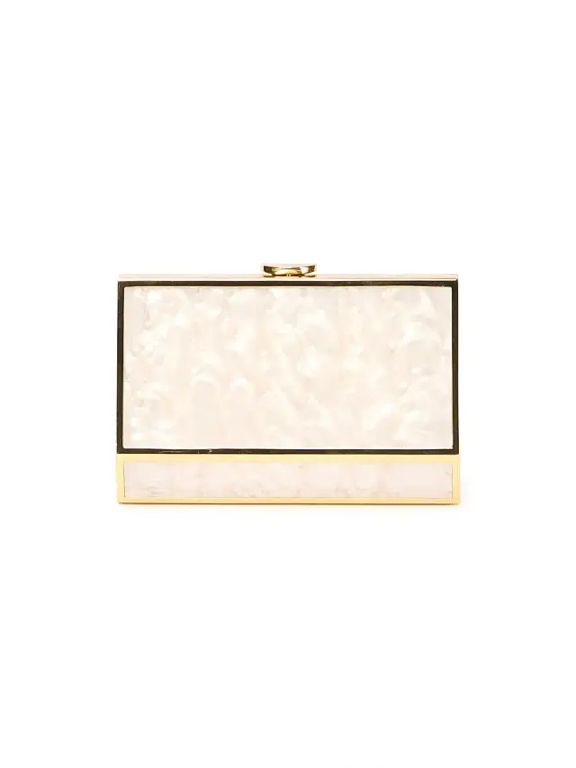 SIMKHAI Women's Maddox Marble-Finish Acrylic Convertible Clutch - Pearl