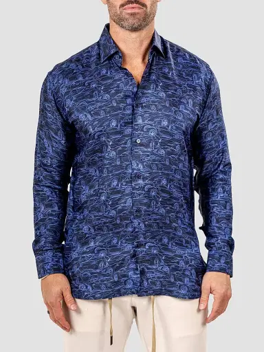 Maceoo Men's Fibonacci Marthyr Shirt - Blue - Size XXXL | Thumbnail 2