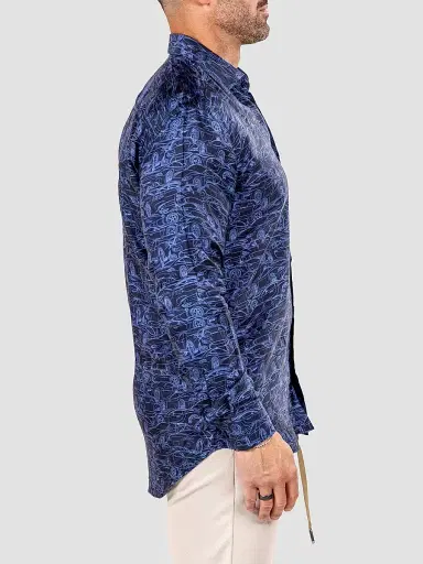 Maceoo Men's Fibonacci Marthyr Shirt - Blue - Size XXXL | Thumbnail 3
