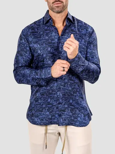 Maceoo Men's Fibonacci Marthyr Shirt - Blue - Size XXXL | Thumbnail 4
