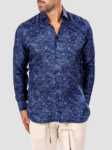 Maceoo Men's Fibonacci Marthyr Shirt - Blue - Size XXXL | Thumbnail 5
