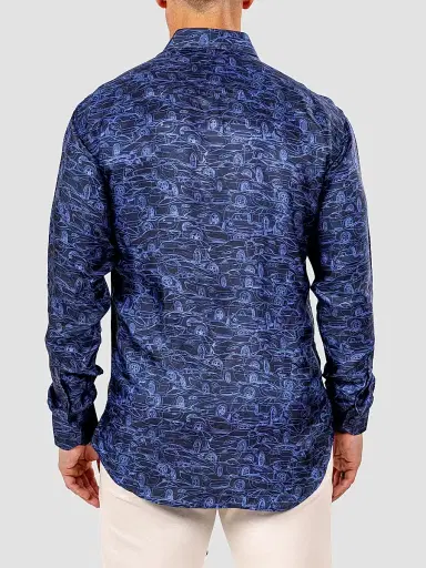 Maceoo Men's Fibonacci Marthyr Shirt - Blue - Size XXXL | Thumbnail 6