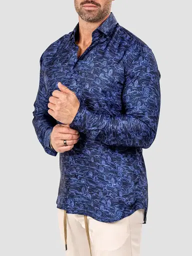 Maceoo Men's Fibonacci Marthyr Shirt - Blue - Size XXXL | Thumbnail 7