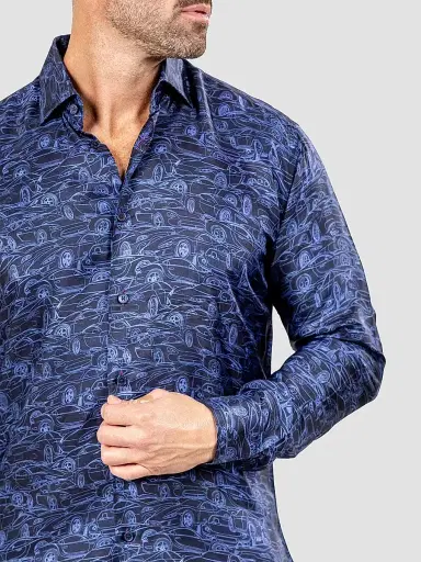 Maceoo Men's Fibonacci Marthyr Shirt - Blue - Size XXXL | Thumbnail 8