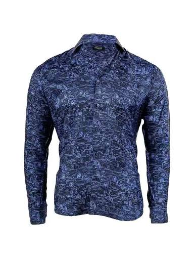 Maceoo Men's Fibonacci Marthyr Shirt - Blue - Size XXXL | Thumbnail 1