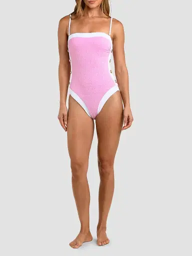 L'Agence Women's Colorblock Chic Tory Bandeau One-Piece Swimsuit | Thumbnail 2 L'Agence Women's Colorblock Chic Tory Bandeau One-Piece Swimsuit | Thumbnail 2