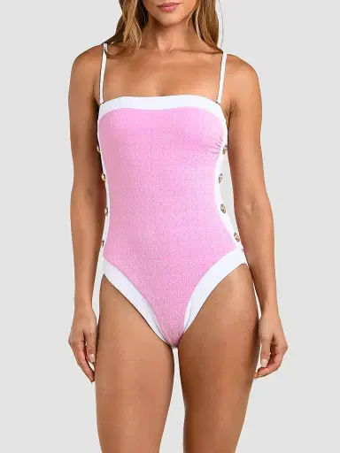L'Agence Women's Colorblock Chic Tory Bandeau One-Piece Swimsuit | Thumbnail 3 L'Agence Women's Colorblock Chic Tory Bandeau One-Piece Swimsuit | Thumbnail 3