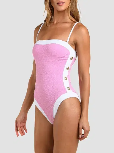 L'Agence Women's Colorblock Chic Tory Bandeau One-Piece Swimsuit | Thumbnail 4 L'Agence Women's Colorblock Chic Tory Bandeau One-Piece Swimsuit | Thumbnail 4