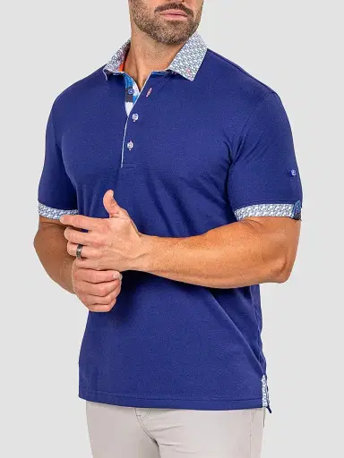 Maceoo Men's Newton Marthyr Polo Shirt - Blue - Size XXL | Thumbnail 2