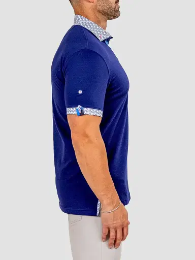 Maceoo Men's Newton Marthyr Polo Shirt - Blue - Size XXL | Thumbnail 3