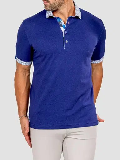 Maceoo Men's Newton Marthyr Polo Shirt - Blue - Size XXL | Thumbnail 5