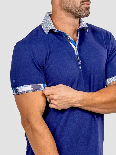 Maceoo Men's Newton Marthyr Polo Shirt - Blue - Size XXL | Thumbnail 7