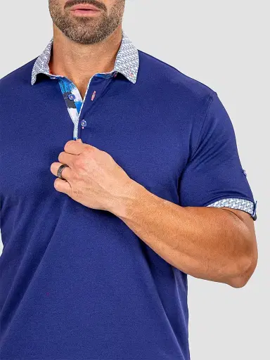 Maceoo Men's Newton Marthyr Polo Shirt - Blue - Size XXL | Thumbnail 8