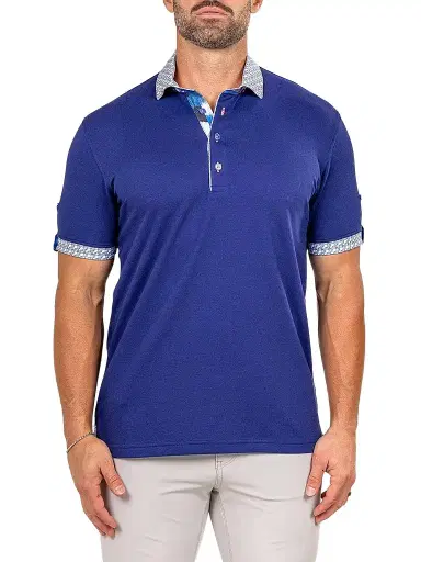 Maceoo Men's Newton Marthyr Polo Shirt - Blue - Size XXL | Thumbnail 1