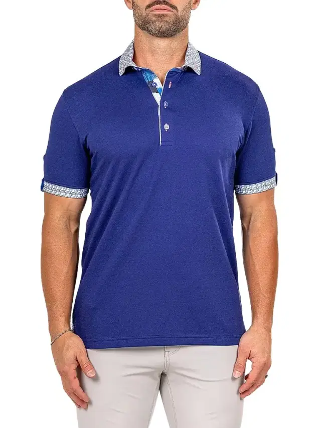 Maceoo Men's Newton Marthyr Polo Shirt - Blue