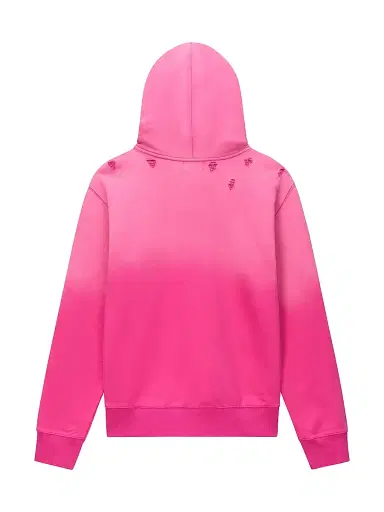 RTA Men's Chaparral Dion Ombré Cotton Distressed Hoodie - Vintage Fuchsia - Size Large | Thumbnail 2
