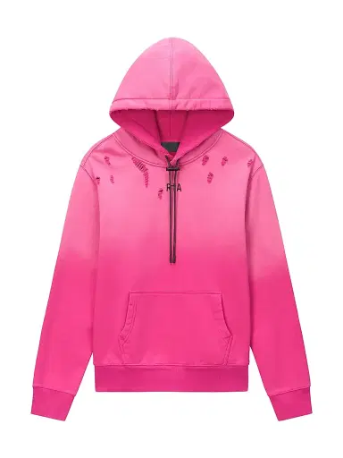 RTA Men's Chaparral Dion Ombré Cotton Distressed Hoodie - Vintage Fuchsia - Size Large | Thumbnail 1