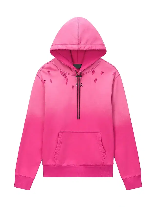RTA Men's Chaparral Dion Ombré Cotton Distressed Hoodie - Vintage Fuchsia
