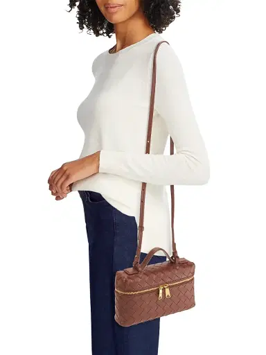 Bottega Veneta Women's Bang Bang Intrecciato Leather Crossbody Vanity Case Bag | Thumbnail 2 Bottega Veneta Women's Bang Bang Intrecciato Leather Crossbody Vanity Case Bag | Thumbnail 2