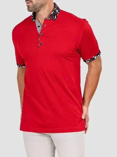 Maceoo Men's Newton Marthy Polo Shirt - Red - Size XXXL | Thumbnail 4