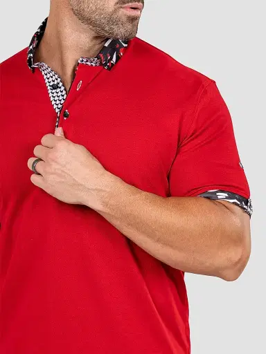 Maceoo Men's Newton Marthy Polo Shirt - Red - Size XXXL | Thumbnail 7