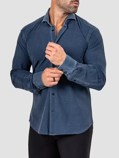 Maceoo Men's Einstein Marthyr Shirt - Blue | Thumbnail 4 Maceoo Men's Einstein Marthyr Shirt - Blue | Thumbnail 4