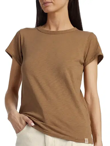 rag & bone Women's The Slub Cotton T-Shirt - Khaki | Thumbnail 6 rag & bone Women's The Slub Cotton T-Shirt - Khaki | Thumbnail 6