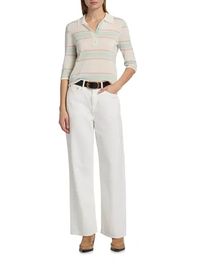 Re/done Women's Range Polo Top - Light Mint Combo | Thumbnail 2 Re/done Women's Range Polo Top - Light Mint Combo | Thumbnail 2