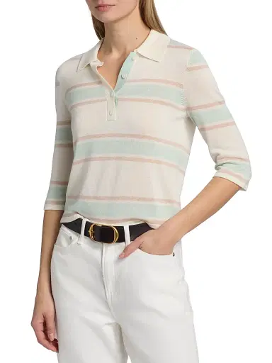 Re/done Women's Range Polo Top - Light Mint Combo | Thumbnail 3 Re/done Women's Range Polo Top - Light Mint Combo | Thumbnail 3