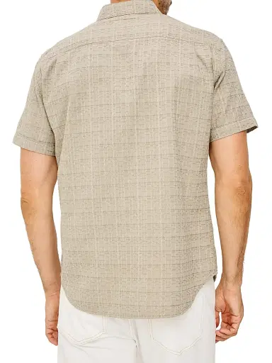 RAILS Men's Gavin Linen-Blend Short-Sleeve Shirt - Taupe Cream Twist - Size XXL | Thumbnail 4
