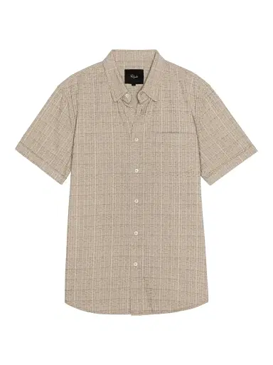 RAILS Men's Gavin Linen-Blend Short-Sleeve Shirt - Taupe Cream Twist - Size XXL | Thumbnail 1