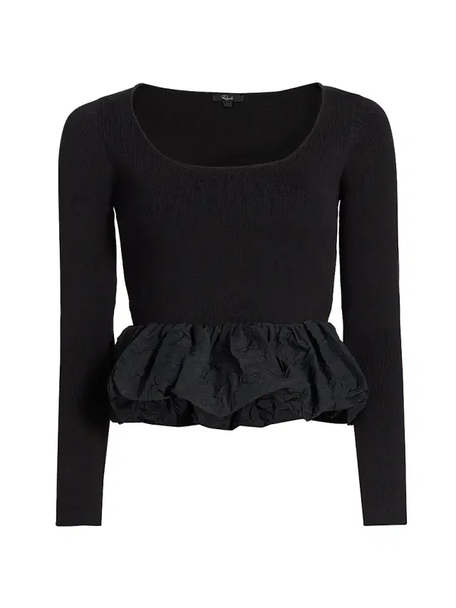 Rails Women's Tillie Ruffled-Hem Top - Black