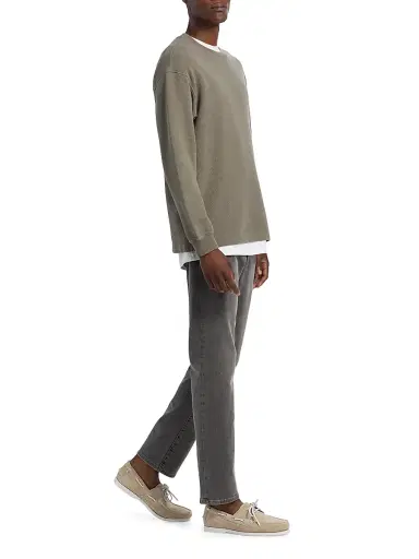 FRAME Men's Waffle-Textured Crewneck T-Shirt - Smoky Green | Thumbnail 2