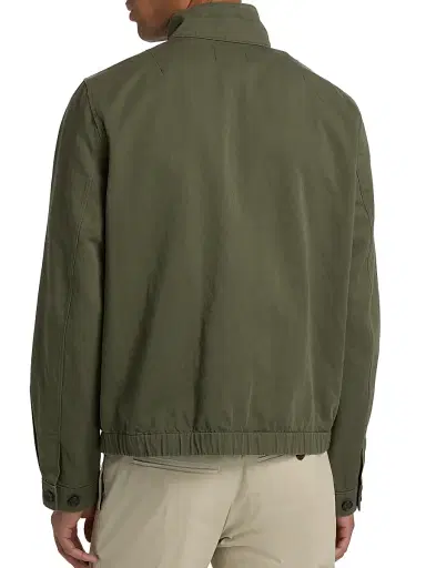 Vince Men's Cotton-Linen Bomber Jacket - Coulter Green | Thumbnail 5 Vince Men's Cotton-Linen Bomber Jacket - Coulter Green | Thumbnail 5