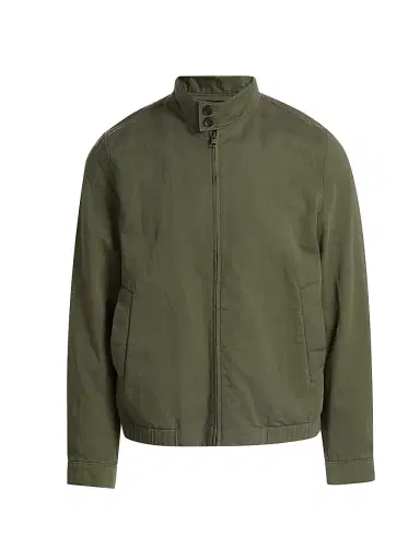 Vince Men's Cotton-Linen Bomber Jacket - Coulter Green | Thumbnail 1 Vince Men's Cotton-Linen Bomber Jacket - Coulter Green | Thumbnail 1