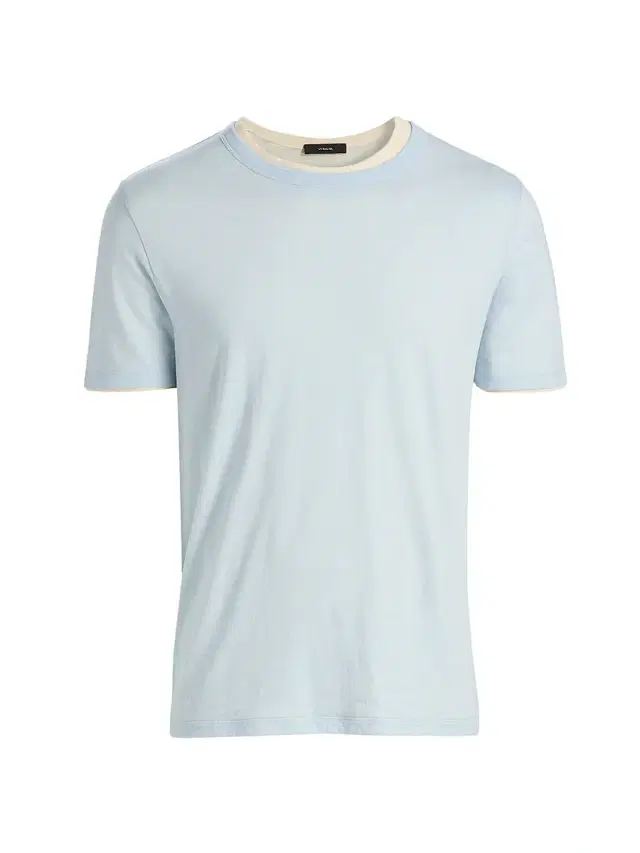 Vince Men's Fine Slub Cotton Double-Layer Crewneck T-Shirt - Playa Blue Smock