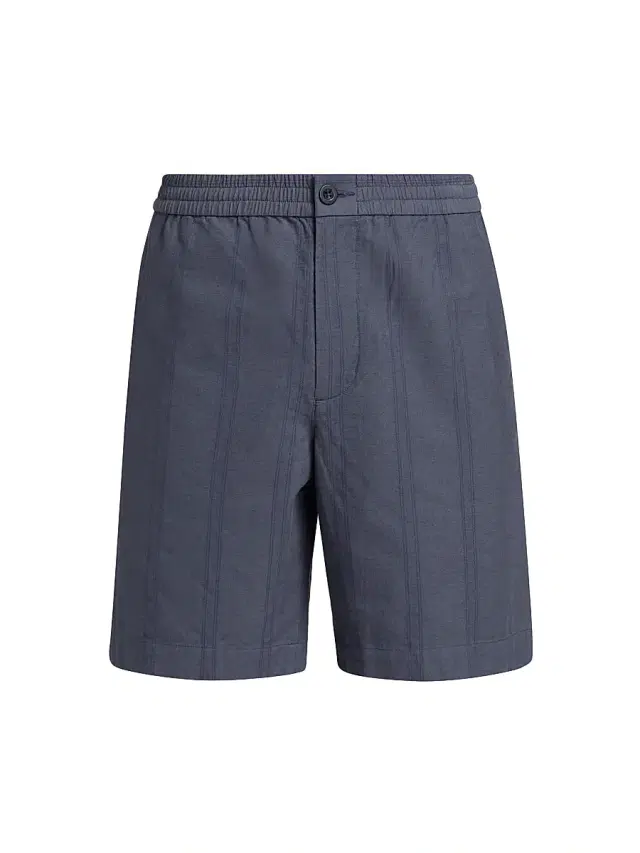 Vince Men's Cove Striped Cotton-Hemp Shorts - Neue Blue