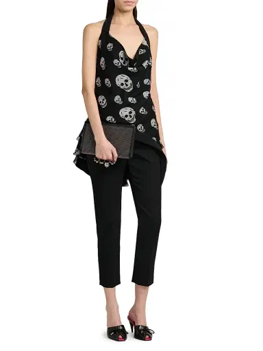 Alexander McQueen Women's Punk Studded Leather Flat Pouch - Black | Thumbnail 2
