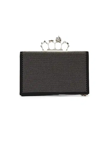 Alexander McQueen Women's Punk Studded Leather Flat Pouch - Black | Thumbnail 1
