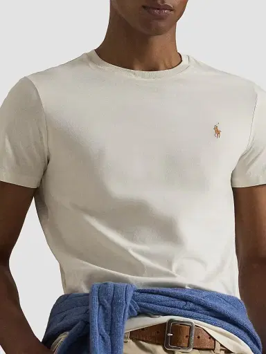 Polo Ralph Lauren Men's Custom-Slim-Fit Jersey Crewneck T-Shirt - Parchment Cream | Thumbnail 5
