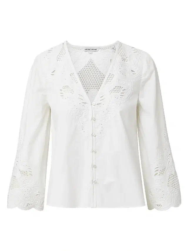Women's Suniva Eyelet Cotton Top - White