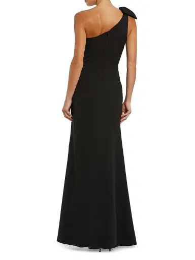 Mac Duggal Women's Petite Bow-Detail Crepe One-Shoulder Gown - Black - Size 14 | Thumbnail 2