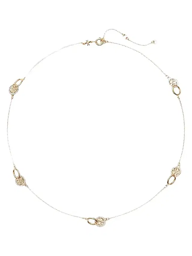 Women's Icon 18K-Gold-Plated & Glass Crystal Logo Charm Necklace - Tory Gold Crystal