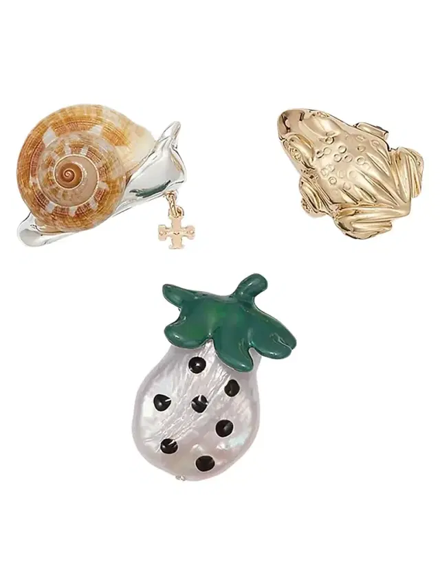 Women's Curiosity 3-Piece 18K-Gold-Plated & Mixed-Media Pin Set