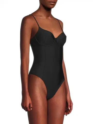 Ramy Brook Women's Jayda Bustier One-Piece Swimsuit - Black - Size Large | Thumbnail 4